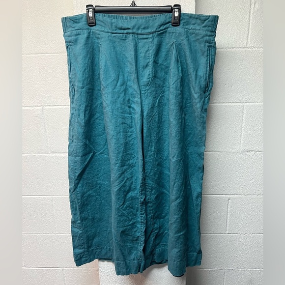 Athleta Green Blue Pleated Wide Leg Casual - Picture 1 of 5